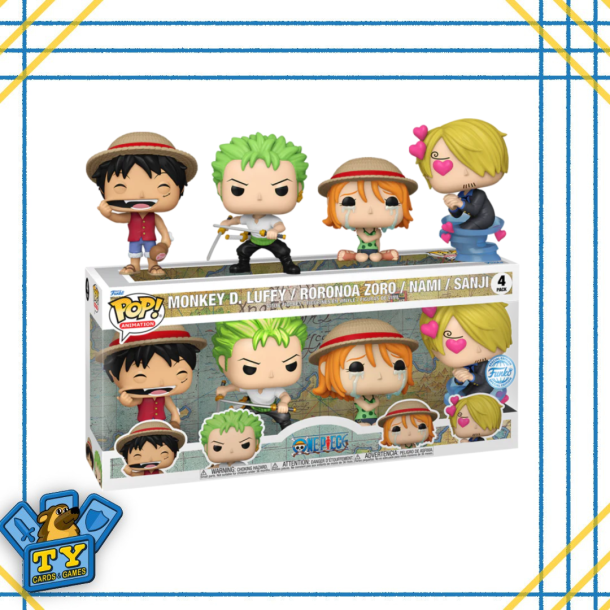 One Piece Pack 4 POP! Television Vinyl Figure Luffytaro, Roronoa Zoro, Nami and Sanji 9 cm